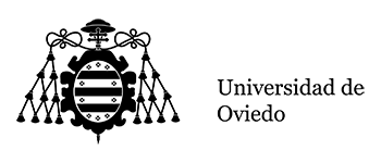 Emblema de la Universidad de Oviedo negro Horizontal