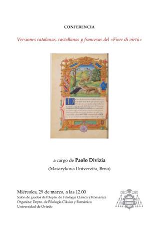 Conferencia de Masarykova Univerzita: "Versiones catalanas, castellanas y francesas del Fiore di Virtù"