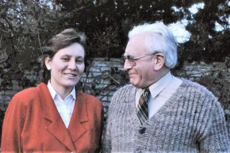 Herbert Simon con su hija Lioba Simón Schuhmacher, en 1989
