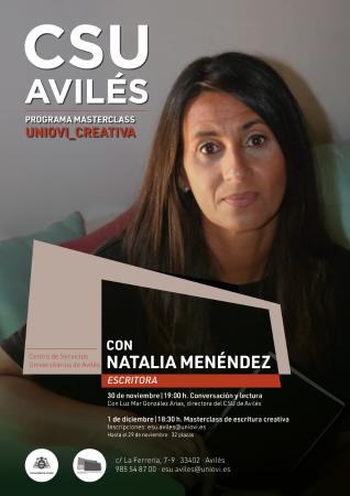 Masterclass con la escritora Natalia Menéndez en el CSU de Avilés