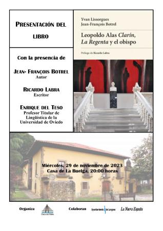 Presentación del libro "Leopoldo Alas Clarín, La Regenta y el obispo", obra de Yvan Lissorgues y Jean-François Botrel