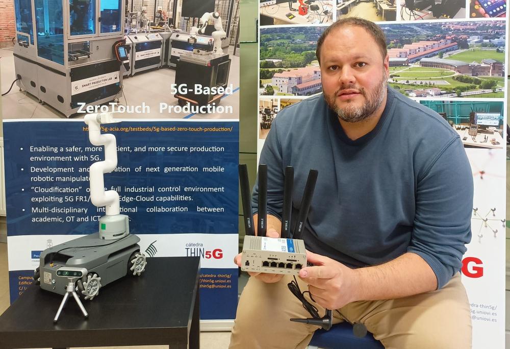 Imagen La Universidá d'Uviéu colidera, al pie de la Universidá de Aalborg, un proyectu basáu en tecnoloxía 5G para'l manexu y control de robots intelixentes na industria 